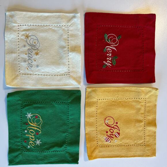 Christmas Cloth Coasters - Picture 1 of 4